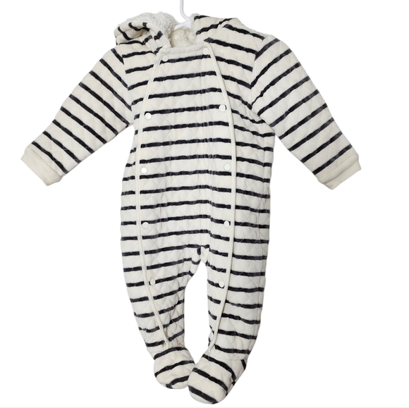 Nordstrom Hooded Bunting Infant One Piece Striped Coat 6 Months - Picture 2 of 7